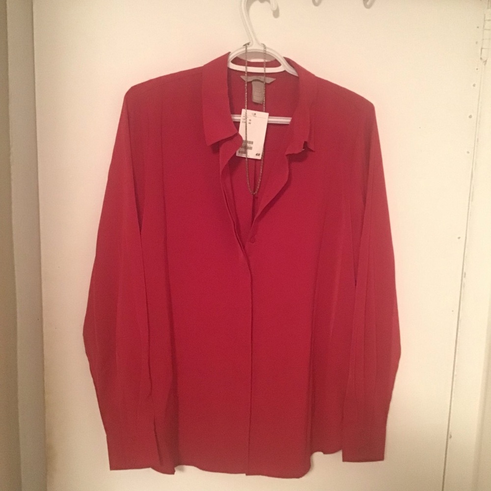 New H&M Red Women's Blouse size 10
